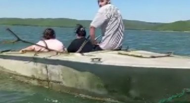 Ömerli Barajı'nda biri bebek 4 kişi mahsur kaldı