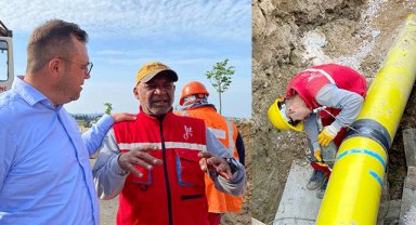 Seferihisar’da doğalgaz boru hattı için ilk kazma vuruldu