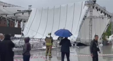 TOBB'da platform şiddetli yağmur sebebiyle çöktü