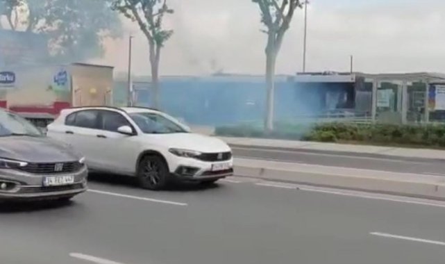 Tramvayda korkutan yangın