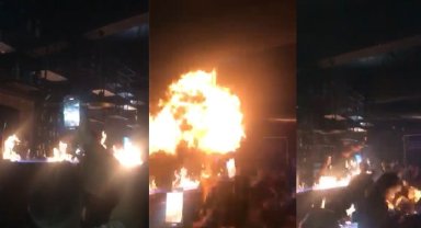 Gece kulübünde dehşet anları: Alev alev yandılar
