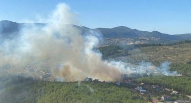 İzmir'de orman yangını: 5 helikopter 2 uçak bölgede