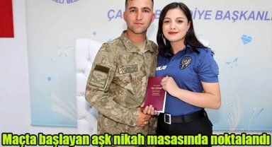 Maçta başlayan aşk nikah masasında noktalandı