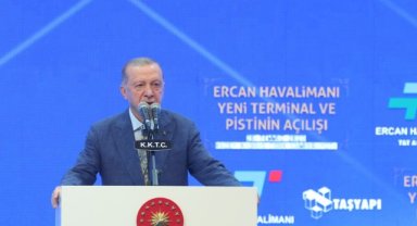Cumhurbaşkanı Erdoğan, KKTC'de yeni Ercan Havalimanı'nın açılışında konuştu
