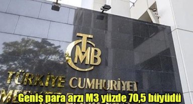 Geniş para arzı M3 yüzde 70,5 büyüdü