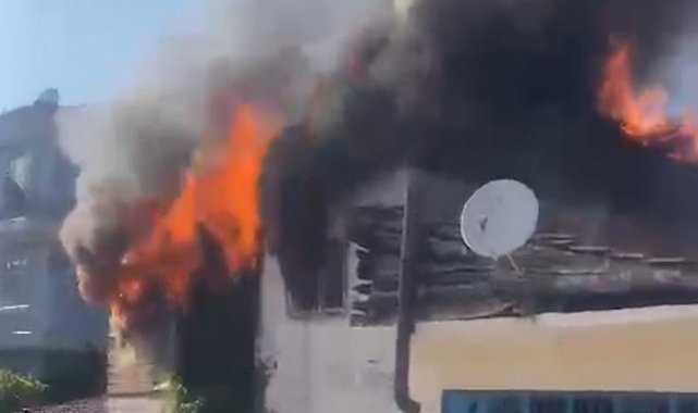 Kırıkkale'de iki katlı ev alev alev yandı