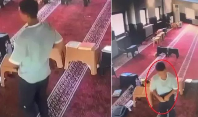 Pantolonunun içine soktuğu laptopu alıp kaçtı