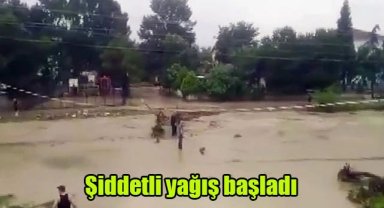 Şiddetli yağış başladı