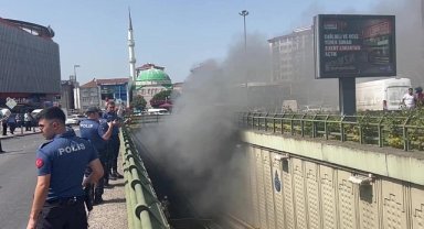 Ümraniye’de İETT otobüsü alev alev yandı