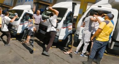 Akaryakıt istasyonunda satırlı kavga