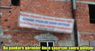 Bu pankartı görenler önce şaşırıyor sonra gülüyor