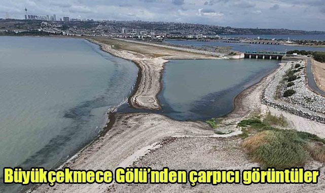 Büyükçekmece Gölü’nden çarpıcı görüntüler
