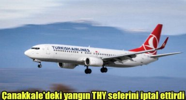 Çanakkale'deki yangın THY seferini iptal ettirdi