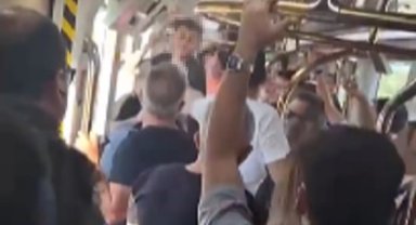 Grevin bitmesinin ardından İzmir metrosunda yumruk yumruğa kavga