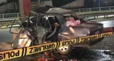 Güreşçilerin olduğu otomobil kaza yaptı