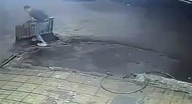 Hırsız sanayi sitesindeki 75 kiloluk mazgalı böyle çaldı