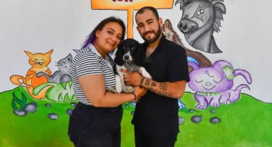 İzmirli gençler Hatay’dan gelen depremzede köpeği sahiplendi