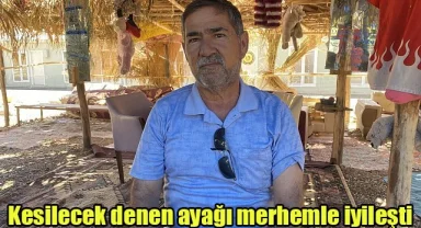 Kesilecek denen ayağı merhemle iyileşti