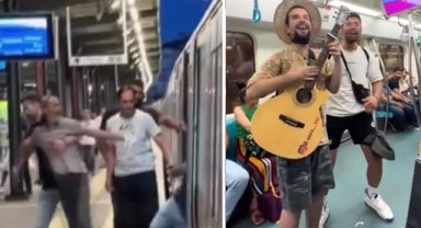 Marmaray’da kavga çıktı, görme engelli vatandaş ortamı neşelendirdi