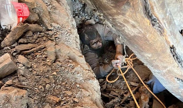 Ahırda güçlendirme çalışması yaparken göçük altında kaldı