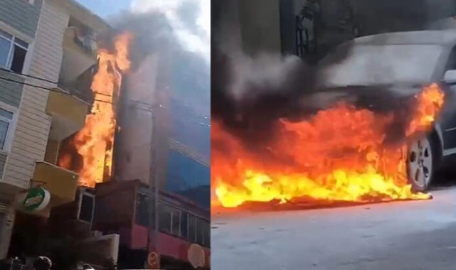 Ataşehir'de 5 katlı binada yangın