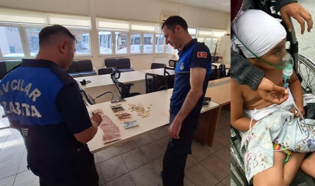 Avcılar'da çocuğa sahte oksijen maskesi takıp dilendi, üzerinden bin 733 lira çıktı