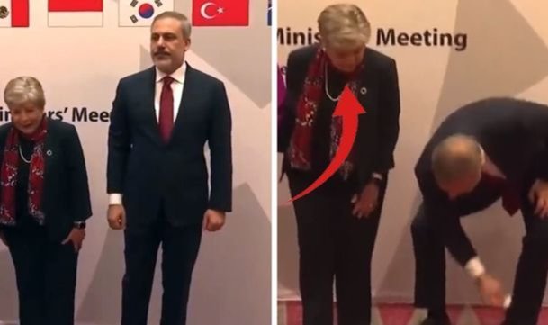 Bakan Fidan Türk bayrağını yerde bırakmadı