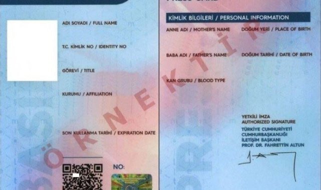 Basın kartları artık her türlü iş ve işlemlerde resmi kimlik kartı olarak kullanılabilecek