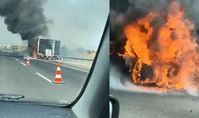 Bursa’da seyir halindeki tır alevlere teslim oldu