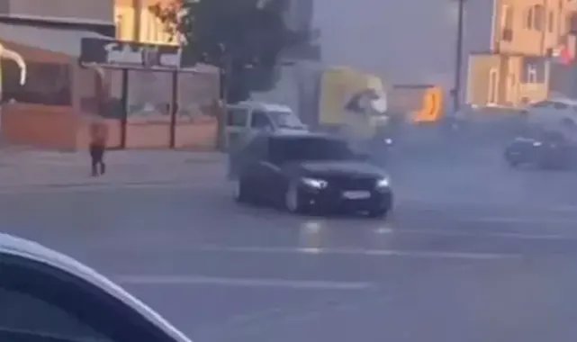 Gebze'de düğün konvoyunda drift