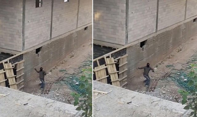 Hırsızlık şüphelisi, kendisini kayda alan mahalleliye taş attı
