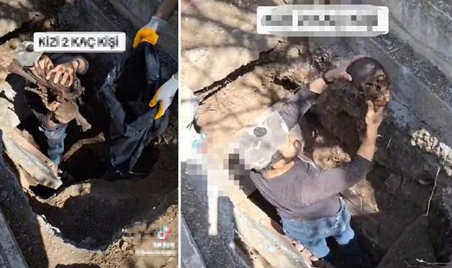 İkinci defin için kabirden çıkardığı kemikleri fırlattı