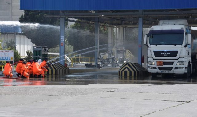 İzmir’deki dolum tesisinde nefesleri kesen tatbikat