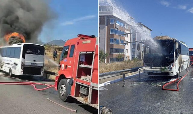 Kastamonu'da, İBB midibüsü yandı