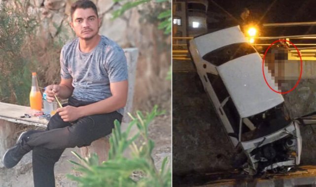 Kazada otomobilden fırlayan sürücüye demir bariyer saplandı