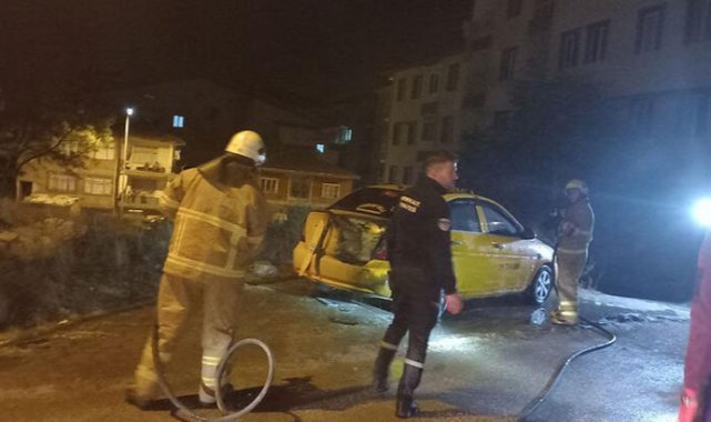 Kırıkkale'de park halindeki taksi kundaklandı