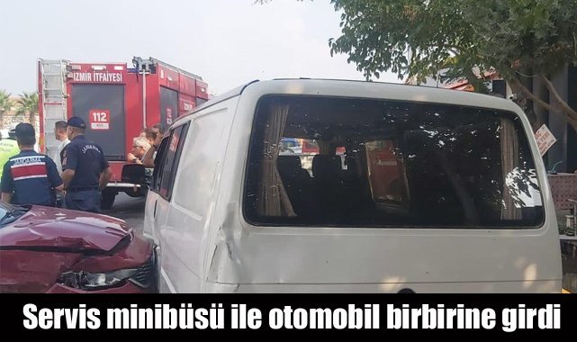 Servis minibüsü ile otomobil birbirine girdi: 7 yaralı