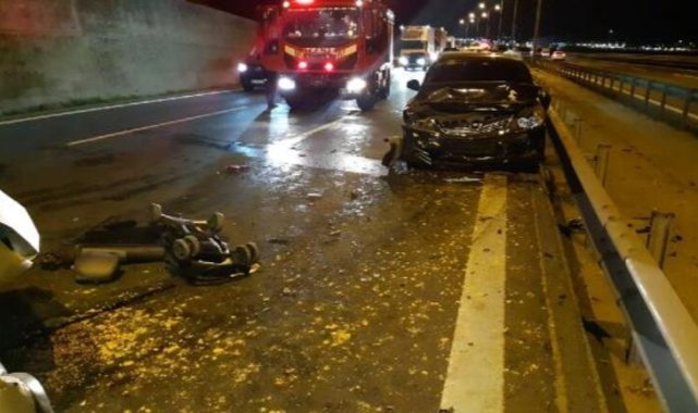 TEM'de zincirleme kaza; kalbi duran bebek yeniden hayata döndürüldü, 5 yaralı
