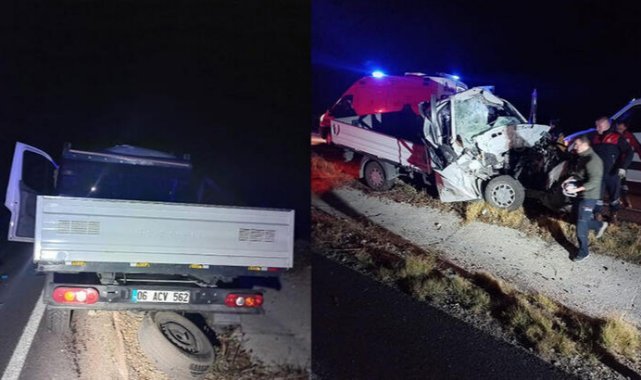 Kırşehir’de kamyonet kamyona çarptı