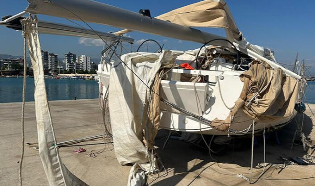 Yelkenli tekne kayalara çarpıp battı, kaptan ve yanındaki kişi kurtuldu