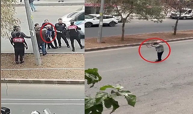 Elinde av tüfeğiyle yolu kapattı, hakaretler savurdu