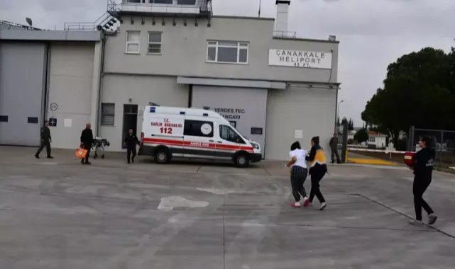 Gökçeada'da kalp krizi geçiren kişi, askeri helikopterle Çanakkale'ye getirildi