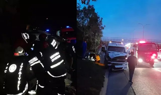 İşçi servisi, otomobile çarptı