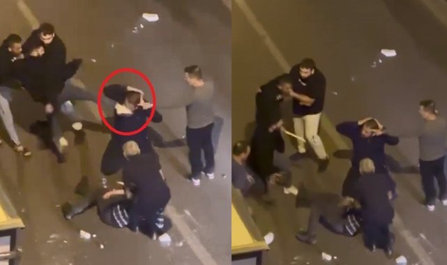 Kavga ettiği kişinin yüzüne uçan tekme attı