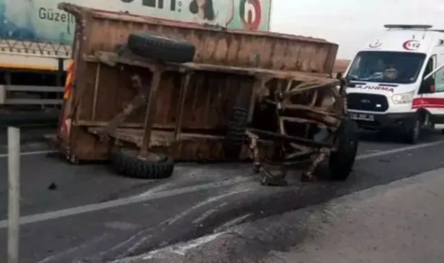 Konya'da yolcu otobüsü traktöre çarptı