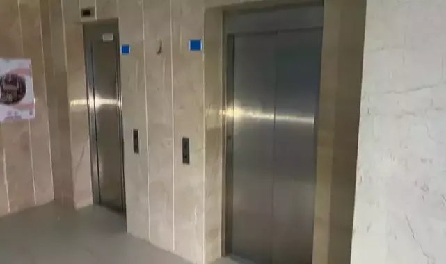 Rize'de KYK yurdunda zemine çakılan boş asansör panik yarattı