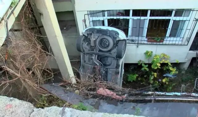 Beşiktaş'ta fren yerine gaza bastı; apartman boşluğuna düştü