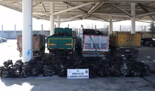 Edirne'de 25 milyon lira değerinde kaçak araç motoru ile yedek parça ele geçirildi