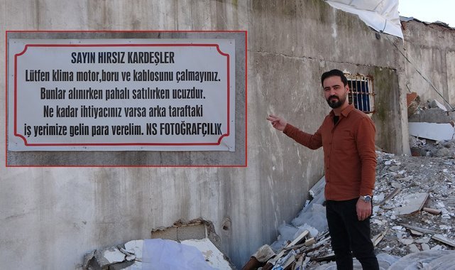 Esnaftan hırsıza not