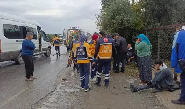 Hatay'da işçi servisi, hafriyat kamyonuna çarptı